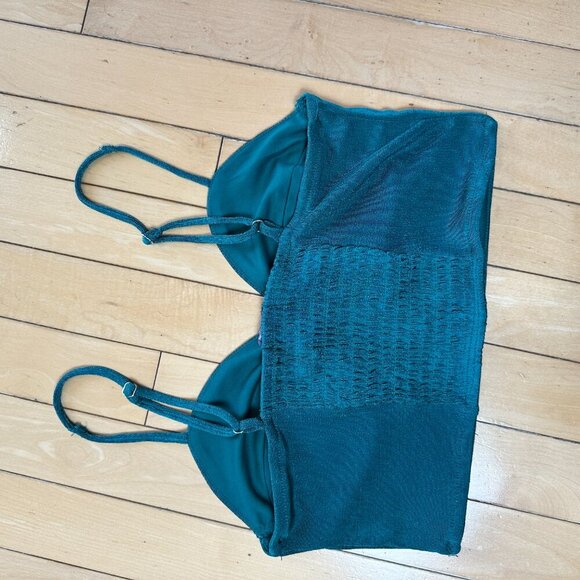 WILD FABLE Shimmer Green Bra Corset Cropped Tank Top Size Small - Picture 4 of 7
